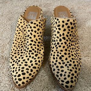 dolce vida leopard calf hair mule